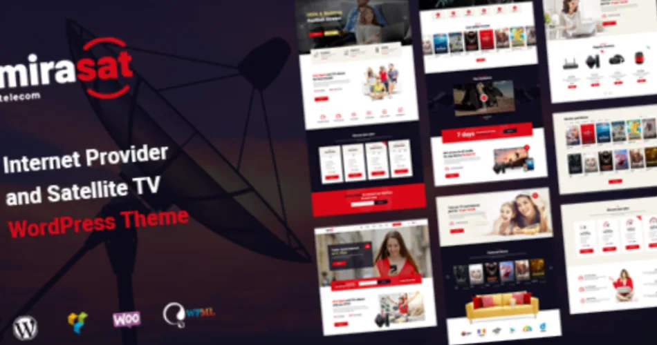 Mirasat Internet Provider and Satellite TV WordPress Theme