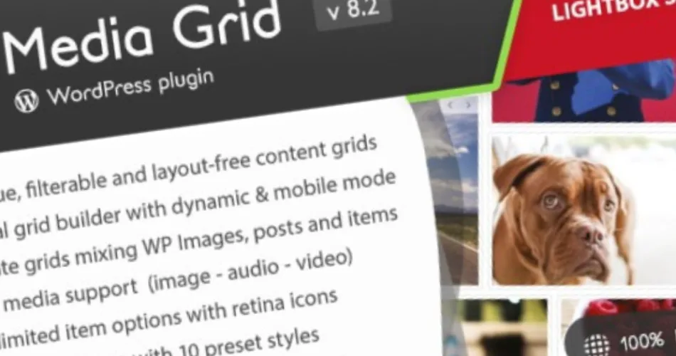 Media Grid WordPress Responsive Portfolio