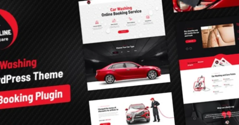 Aqualine Car Washing Service with Booking System WordPress Theme