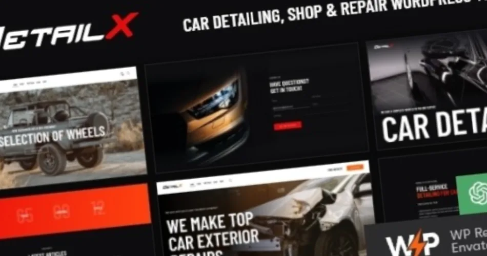 DetailX Car Detailing, Shop & Repair WordPress Theme