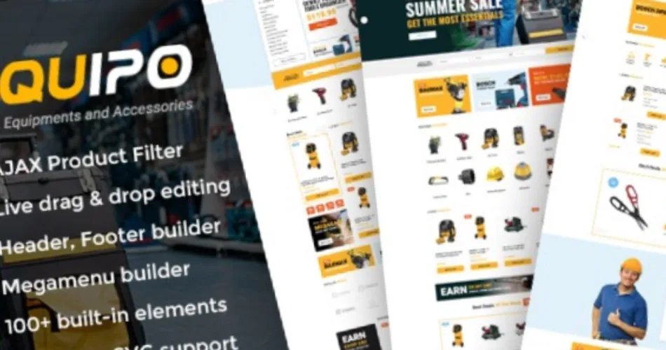 Equipo Parts And Tools WordPress WooCommerce Theme