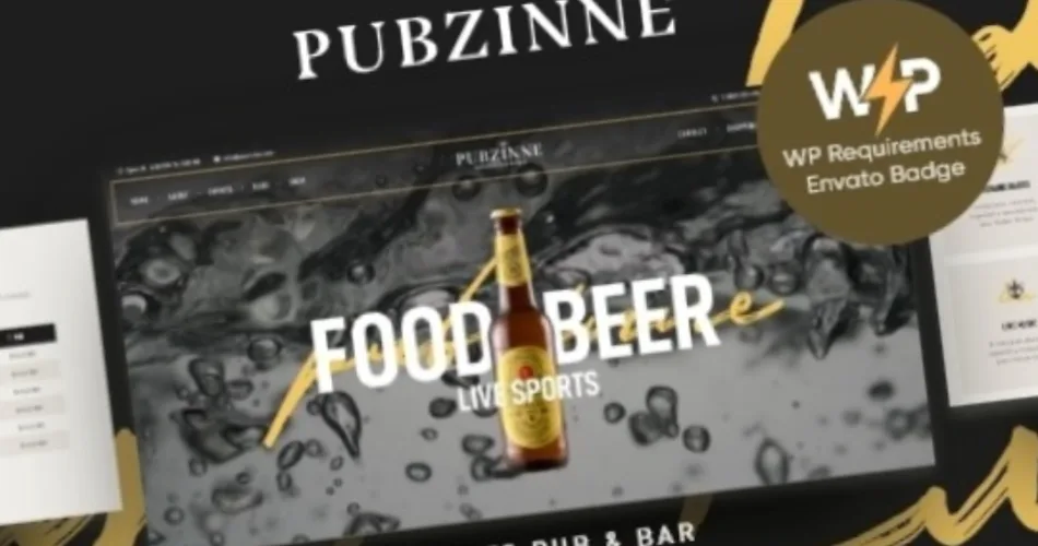 Pubzinne Sports Bar WordPress Theme