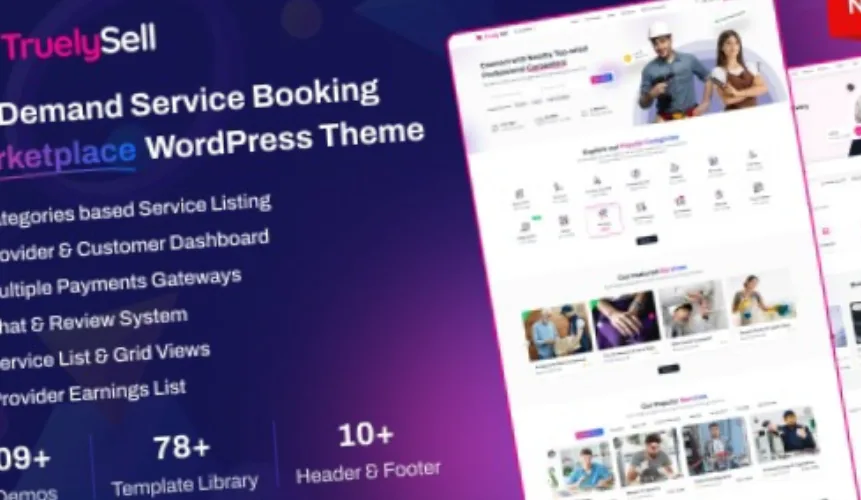 Truelysell On Demand Service Booking Marketplace WordPress Theme