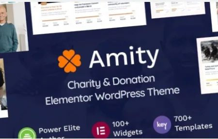 Amity (v1.3.2) Charity & Donation Elementor WordPress Theme